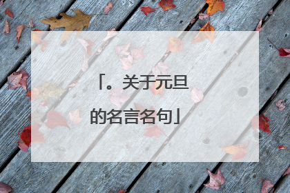 。关于元旦的名言名句