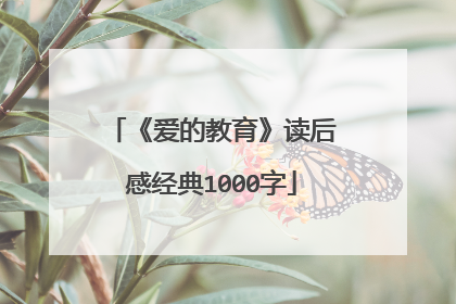 《爱的教育》读后感经典1000字