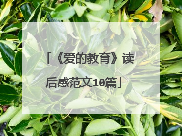《爱的教育》读后感范文10篇