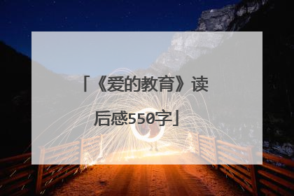 《爱的教育》读后感550字