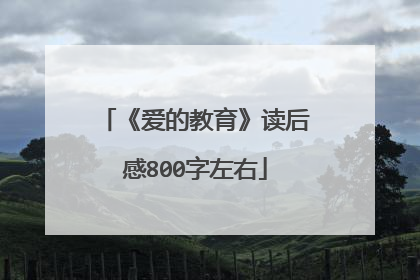 《爱的教育》读后感800字左右