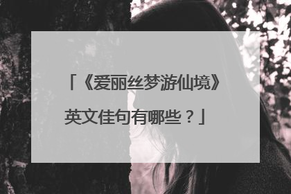 《爱丽丝梦游仙境》英文佳句有哪些？