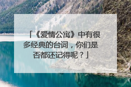 《爱情公寓》中有很多经典的台词,你们是否都还记得呢?