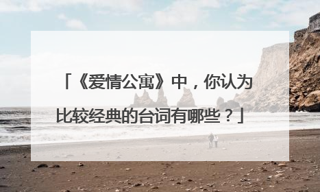 《爱情公寓》中，你认为比较经典的台词有哪些？