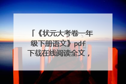 《状元大考卷一年级下册语文》pdf下载在线阅读全文，求百度网盘云资源