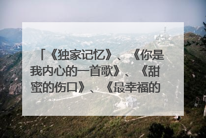 《独家记忆》、《你是我内心的一首歌》、《甜蜜的伤口》、《最幸福的人》、《最心疼的人只有你》的歌词！