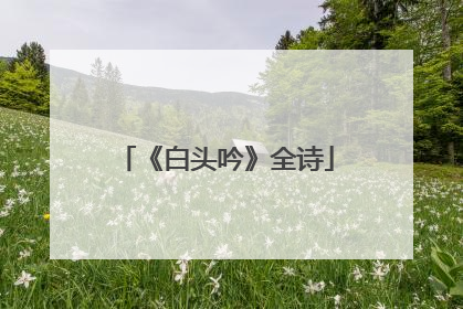 《白头吟》全诗