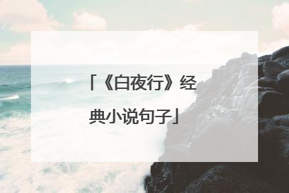 《白夜行》经典小说句子