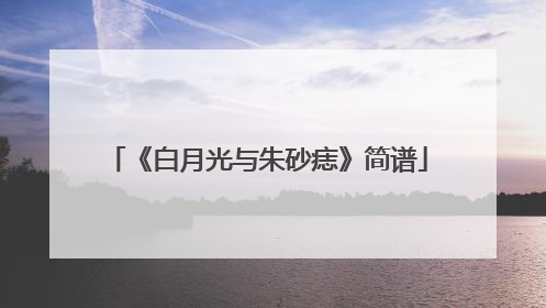 《白月光与朱砂痣》简谱