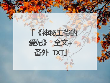 《神秘王爷的爱妃》 全文+番外 TXT