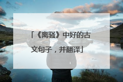 《离骚》中好的古文句子,并翻译