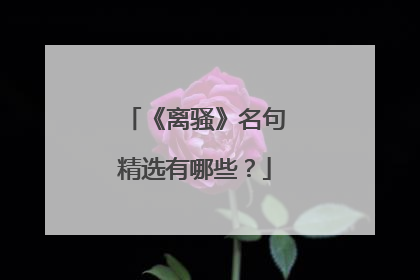 《离骚》名句精选有哪些?