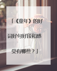 《童年》的好词好句好段和感受有哪些？