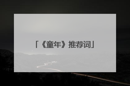 《童年》推荐词