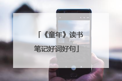 《童年》读书笔记好词好句