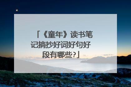 《童年》读书笔记摘抄好词好句好段有哪些?