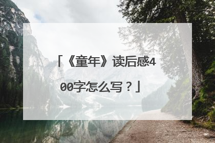 《童年》读后感400字怎么写?