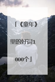 《童年》里的好词1000个