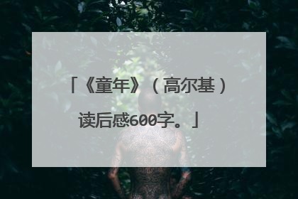 《童年》(高尔基)读后感600字。