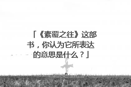《素覆之往》这部书,你认为它所表达的意思是什么?