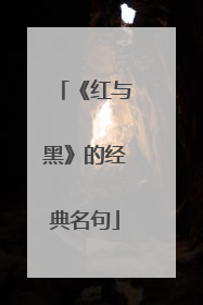 《红与黑》的经典名句