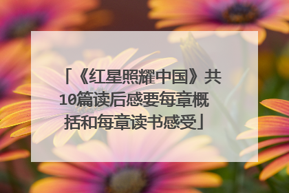 《红星照耀中国》共10篇读后感要每章概括和每章读书感受