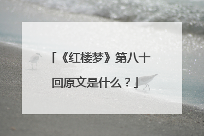 《红楼梦》第八十回原文是什么?