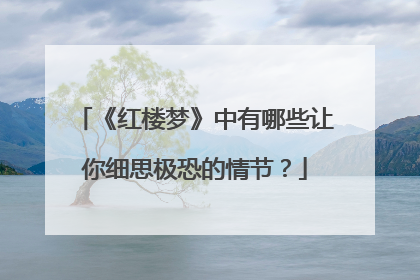 《红楼梦》中有哪些让你细思极恐的情节?
