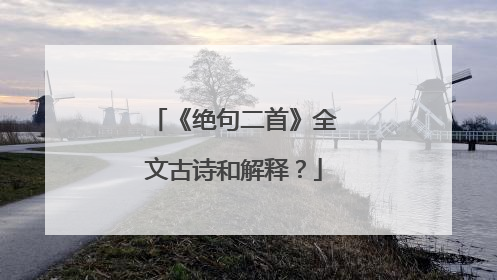 《绝句二首》全文古诗和解释?