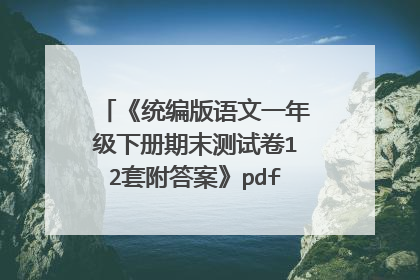 《统编版语文一年级下册期末测试卷12套附答案》pdf下载在线阅读全文，求百度网盘云资源
