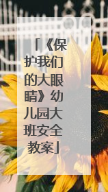《保护我们的大眼睛》幼儿园大班安全教案