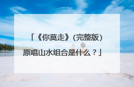 《你莫走》(完整版)原唱山水组合是什么?