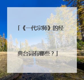 《一代宗师》的经典台词有哪些?