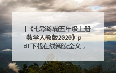 《七彩练霸五年级上册数学人教版2020》pdf下载在线阅读全文，求百度网盘云资源