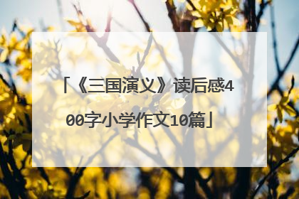 《三国演义》读后感400字小学作文10篇