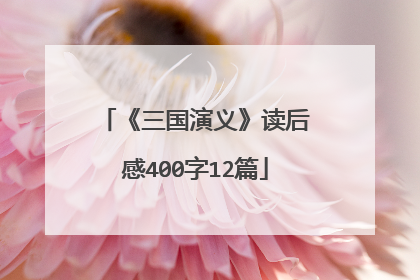 《三国演义》读后感400字12篇