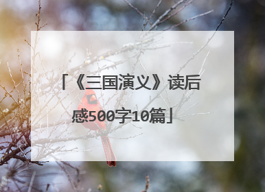 《三国演义》读后感500字10篇