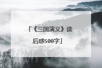 《三国演义》读后感500字