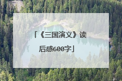 《三国演义》读后感600字