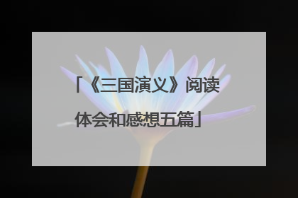 《三国演义》阅读体会和感想五篇