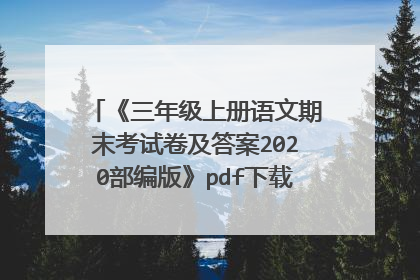 《三年级上册语文期末考试卷及答案2020部编版》pdf下载在线阅读全文,求百度网盘云资源