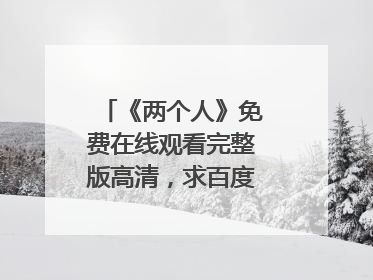 《两个人》免费在线观看完整版高清,求百度网盘资源