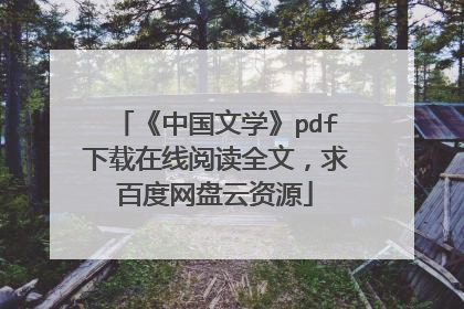 《中国文学》pdf下载在线阅读全文,求百度网盘云资源