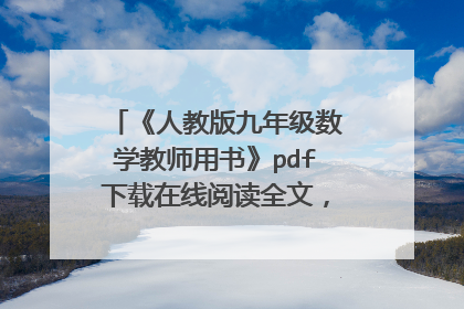 《人教版九年级数学教师用书》pdf下载在线阅读全文，求百度网盘云资源