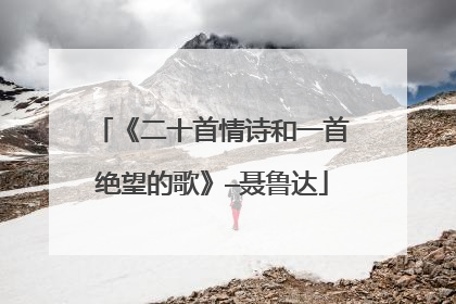 《二十首情诗和一首绝望的歌》—聂鲁达