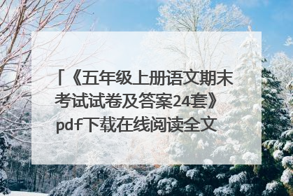 《五年级上册语文期末考试试卷及答案24套》pdf下载在线阅读全文，求百度网盘云资源