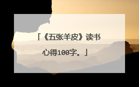 《五张羊皮》读书心得100字。