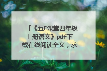 《五E课堂四年级上册语文》pdf下载在线阅读全文，求百度网盘云资源
