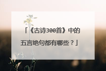 《古诗300首》中的五言绝句都有哪些？