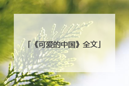 《可爱的中国》全文